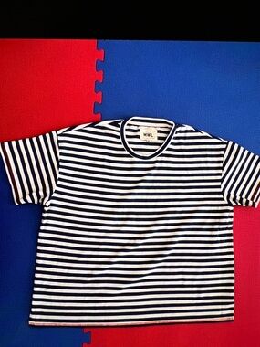 Madewell Black & White Striped Short Sleeve Crew Tee